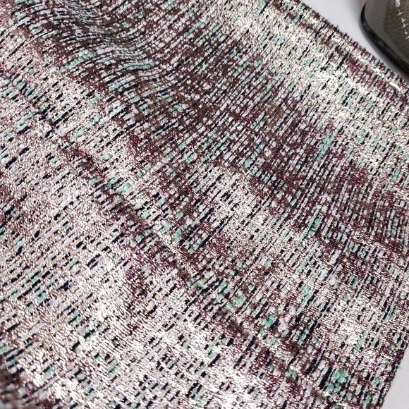 Tahari Arthur Levine Rose Gold Teal Shimmer Dress Sz 6 - Picture 13 of 16